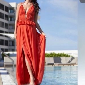 zahrah maxi dress dress the population Zahrah Dress L / OFF White